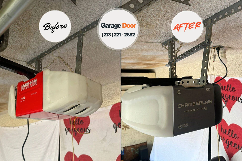 Before and after: garage door repair Remerton, GA
